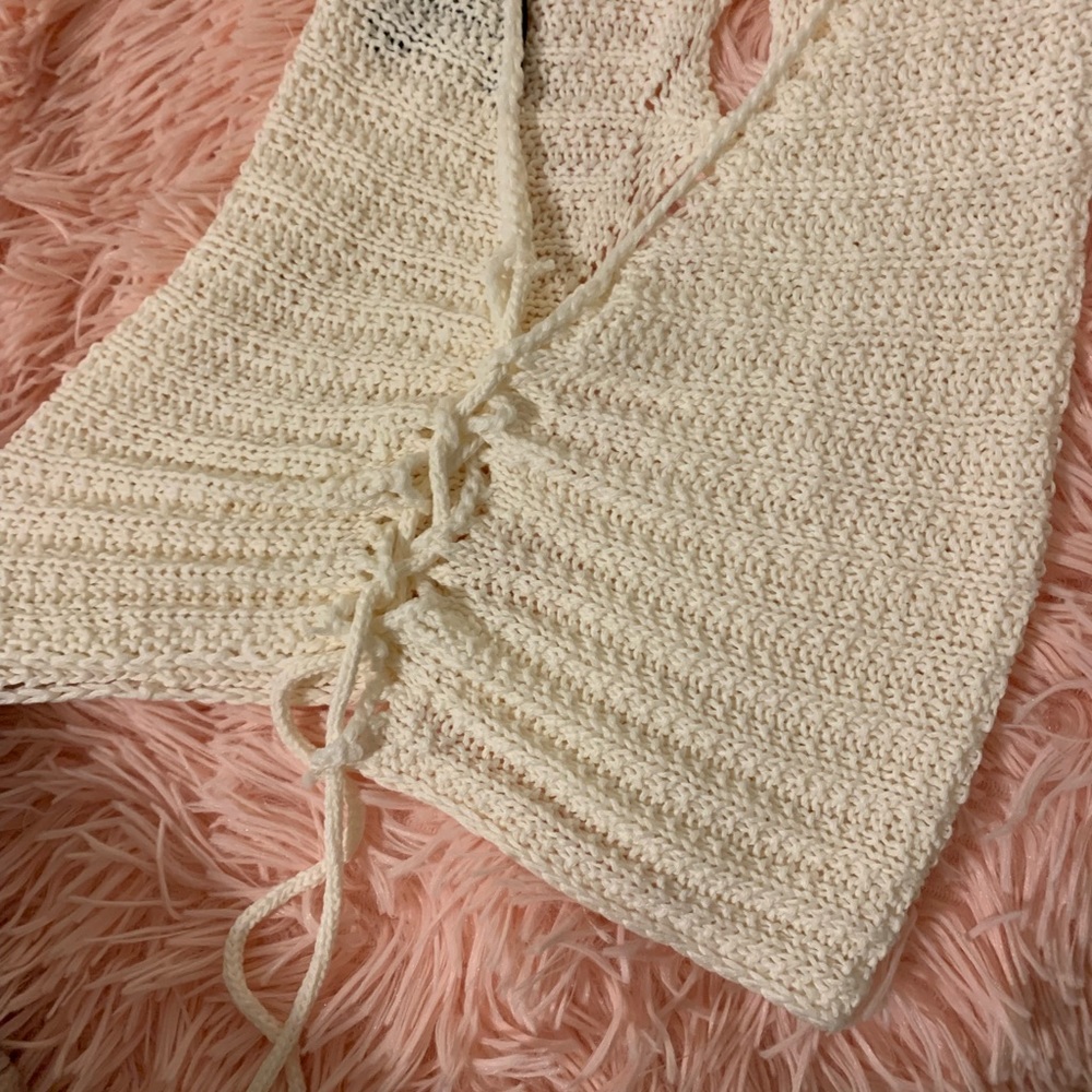 Crochet cream halter top